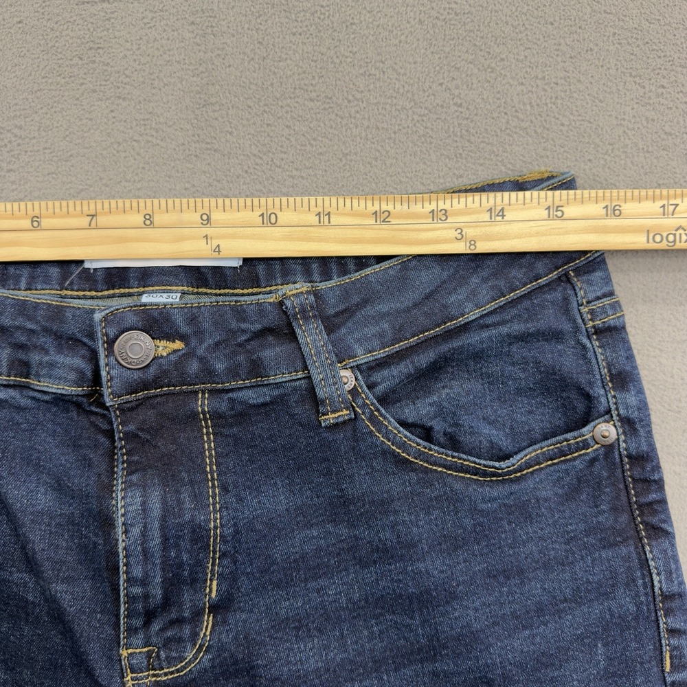 DKNY Bedford Slim Jeans Mens 30x30 Blue Dark Wash 5 Pocket Stretch Whiskered - Picture 6 of 10